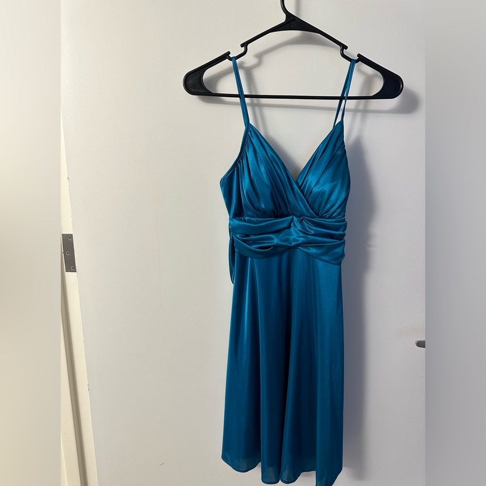 Sugar - Silky Dress - Mini - Blue - S